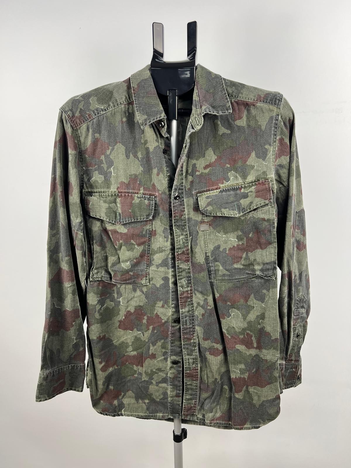 G-Star RAW C Straight Long Shirt LS Camo Overshirt Jacket Size M