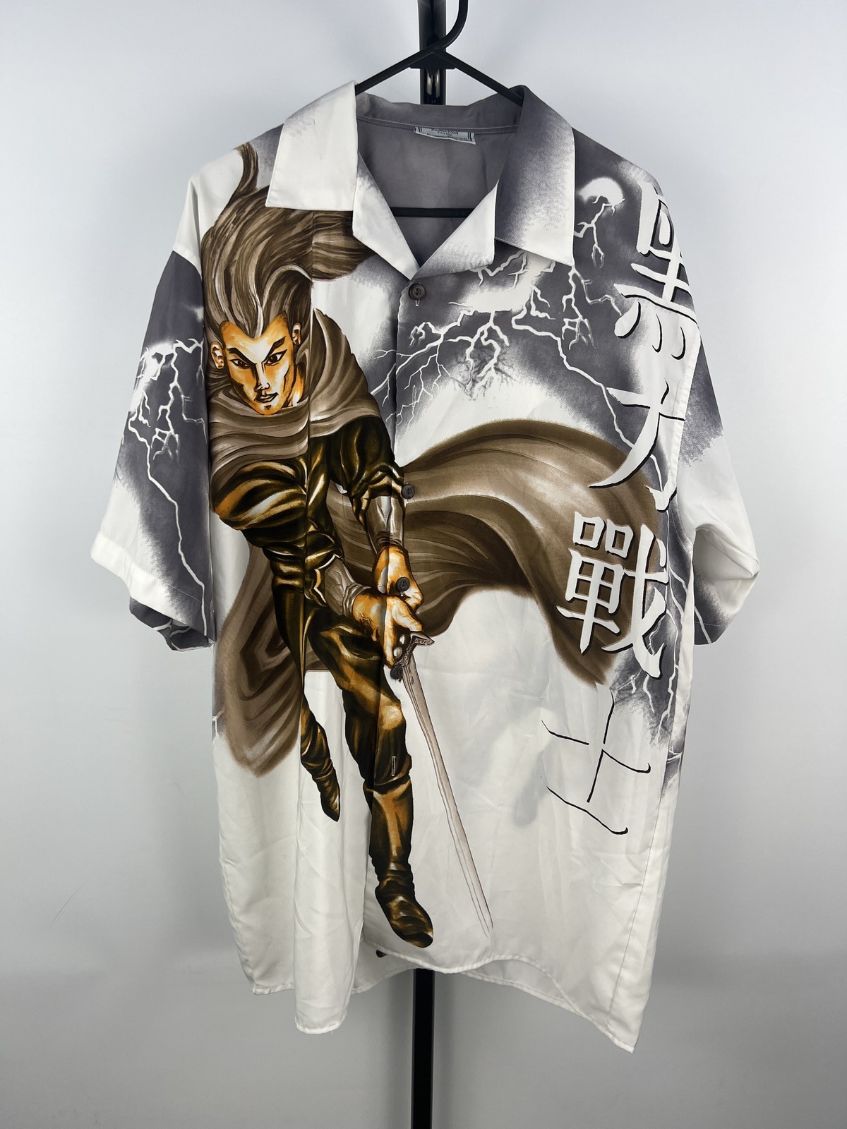 Xudi Collection Large Graphic Anime Button-Up Shirt 100% Polyester