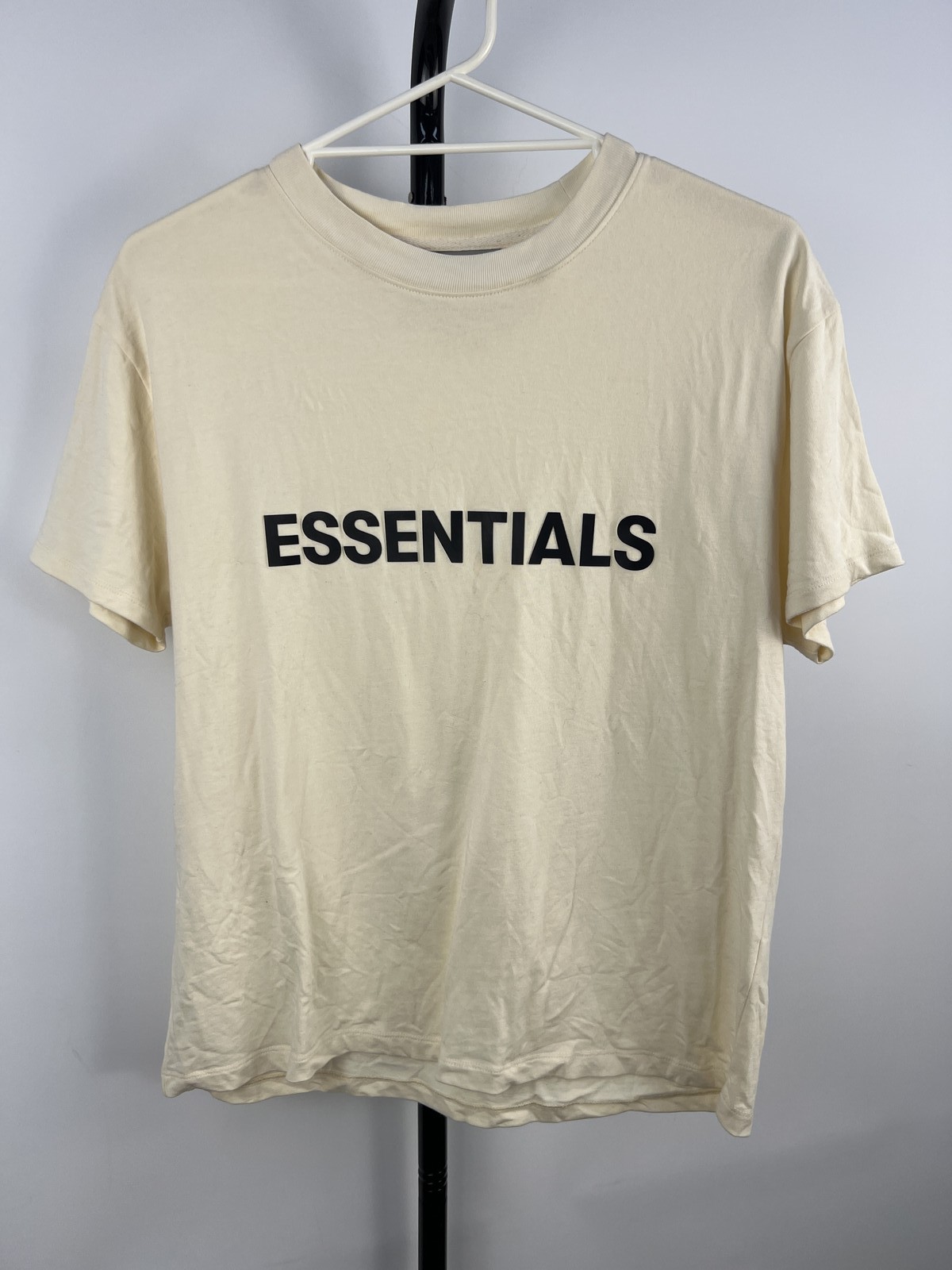 ESSENTIALS Fear of God Cream Logo T-Shirt XS 100% Cotton