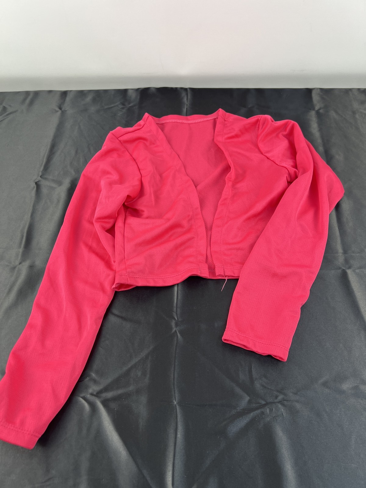 SHEIN Hot Pink Cropped Cardigan Long Sleeve Open Front