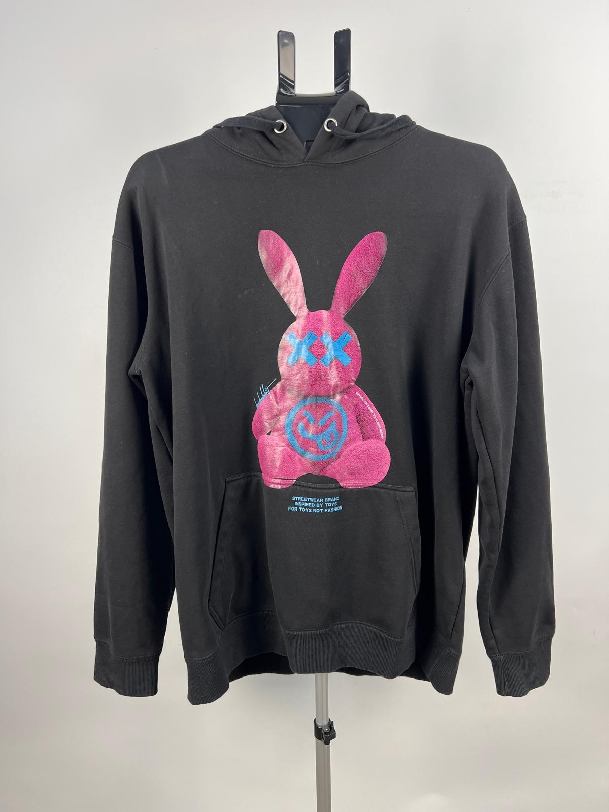 Bad Rabbit Soft Toy Series Black Pullover Hoodie Bunny Graphic 2XL