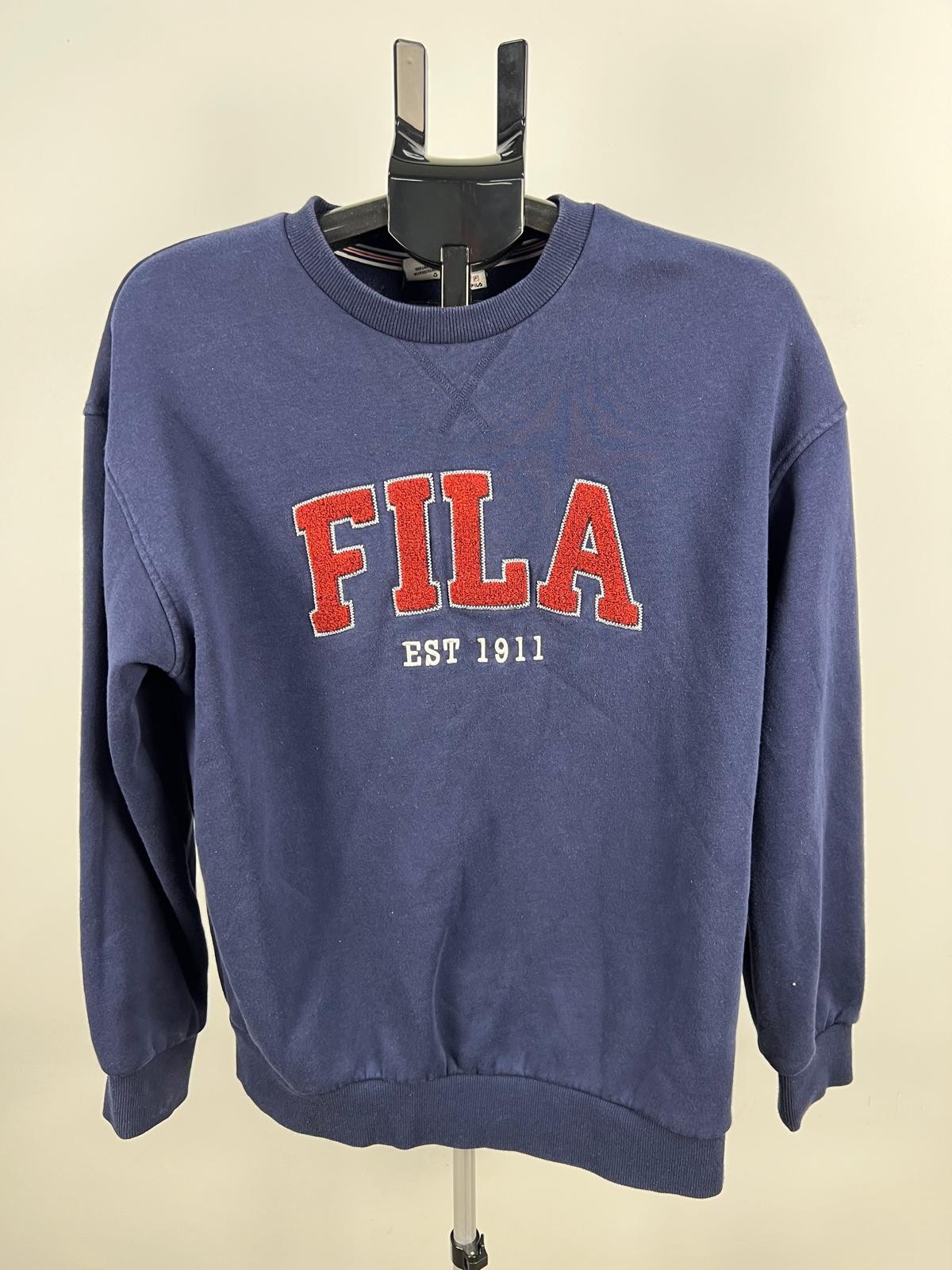 FILA Navy Logo Crewneck Sweatshirt Cotton/Poly Size L