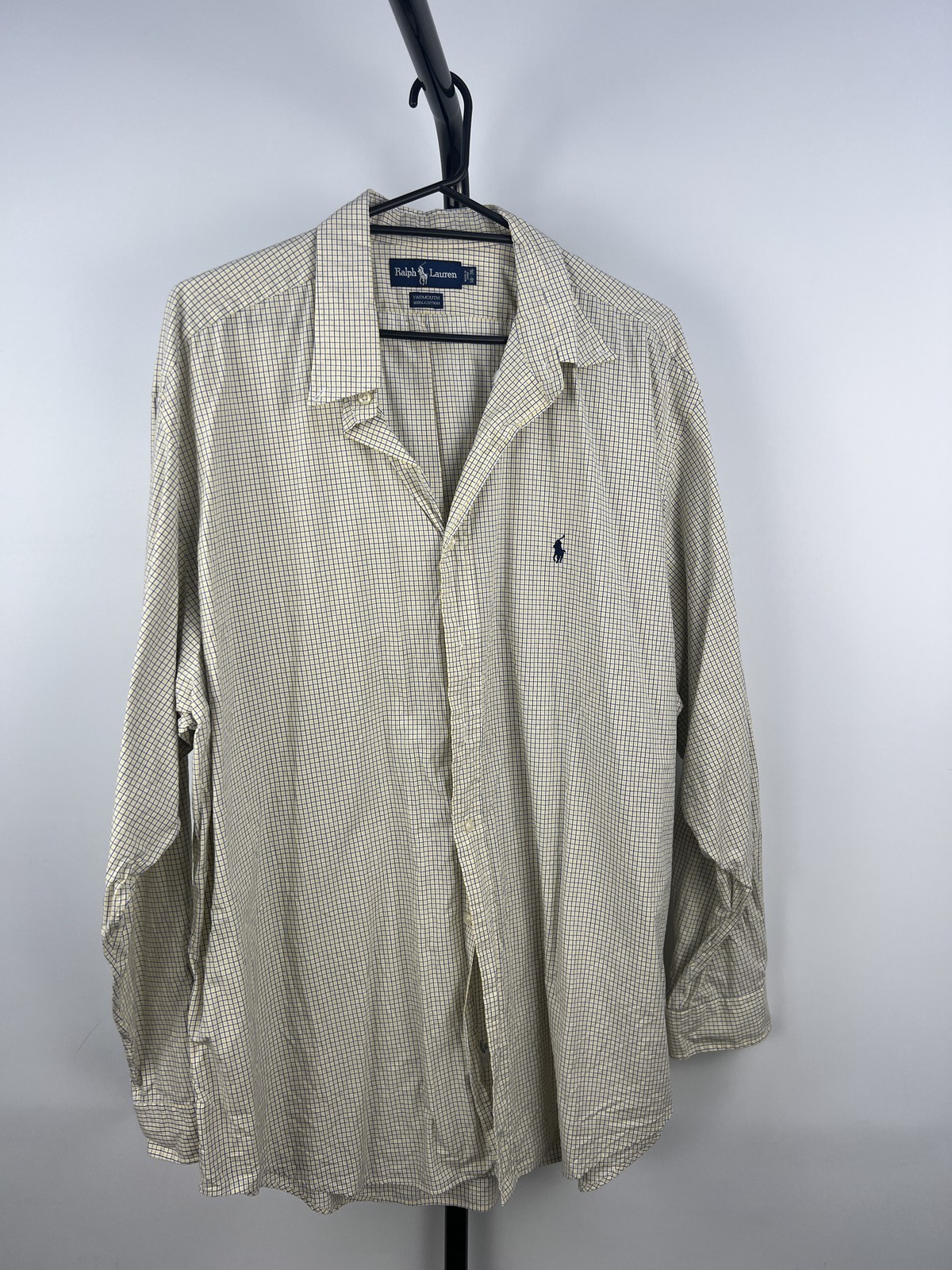 Ralph Lauren Yarmouth Check Shirt 16-36 Yellow Blue Long Sleeve