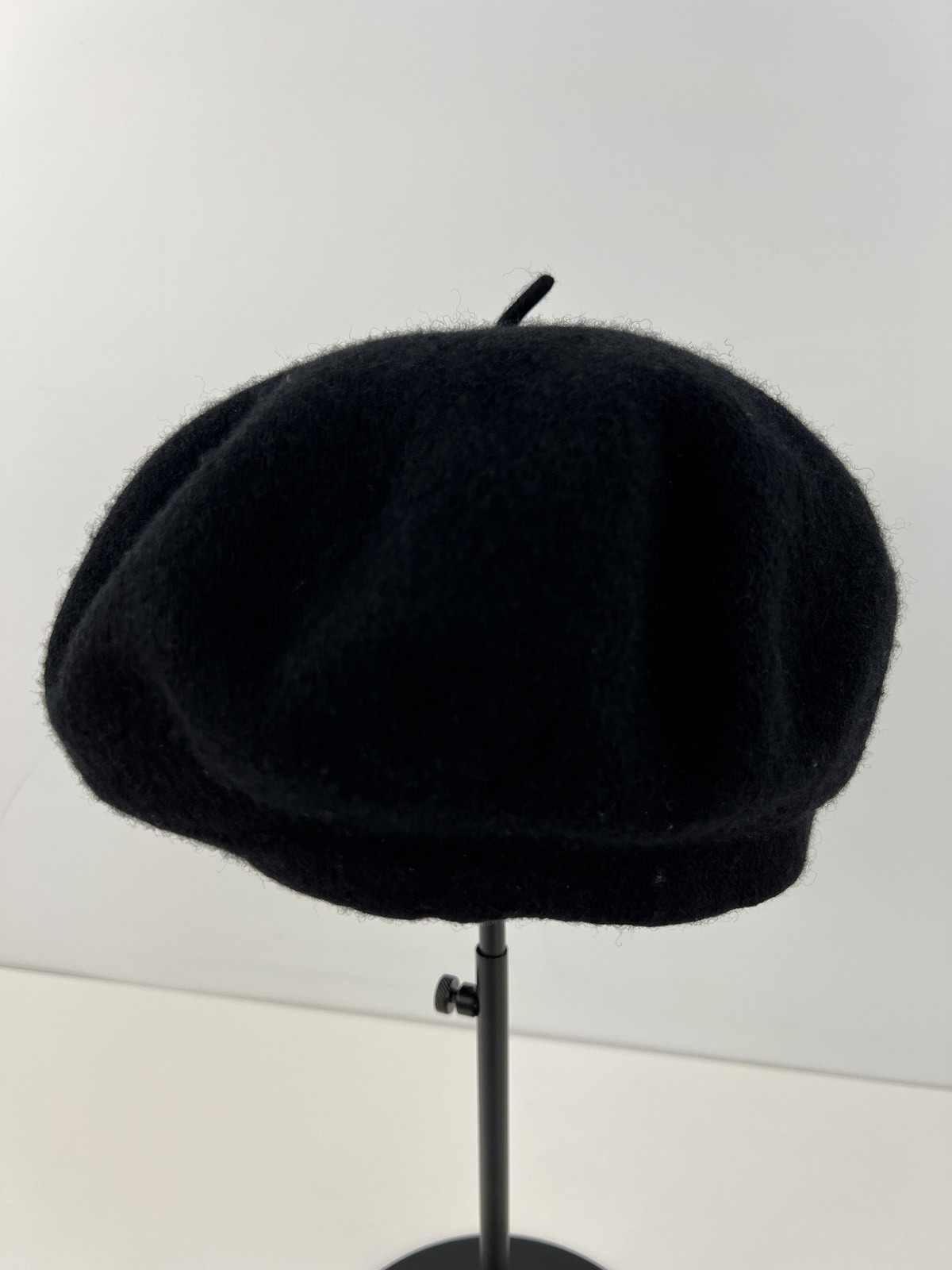 Black Wool Look Beret Hat