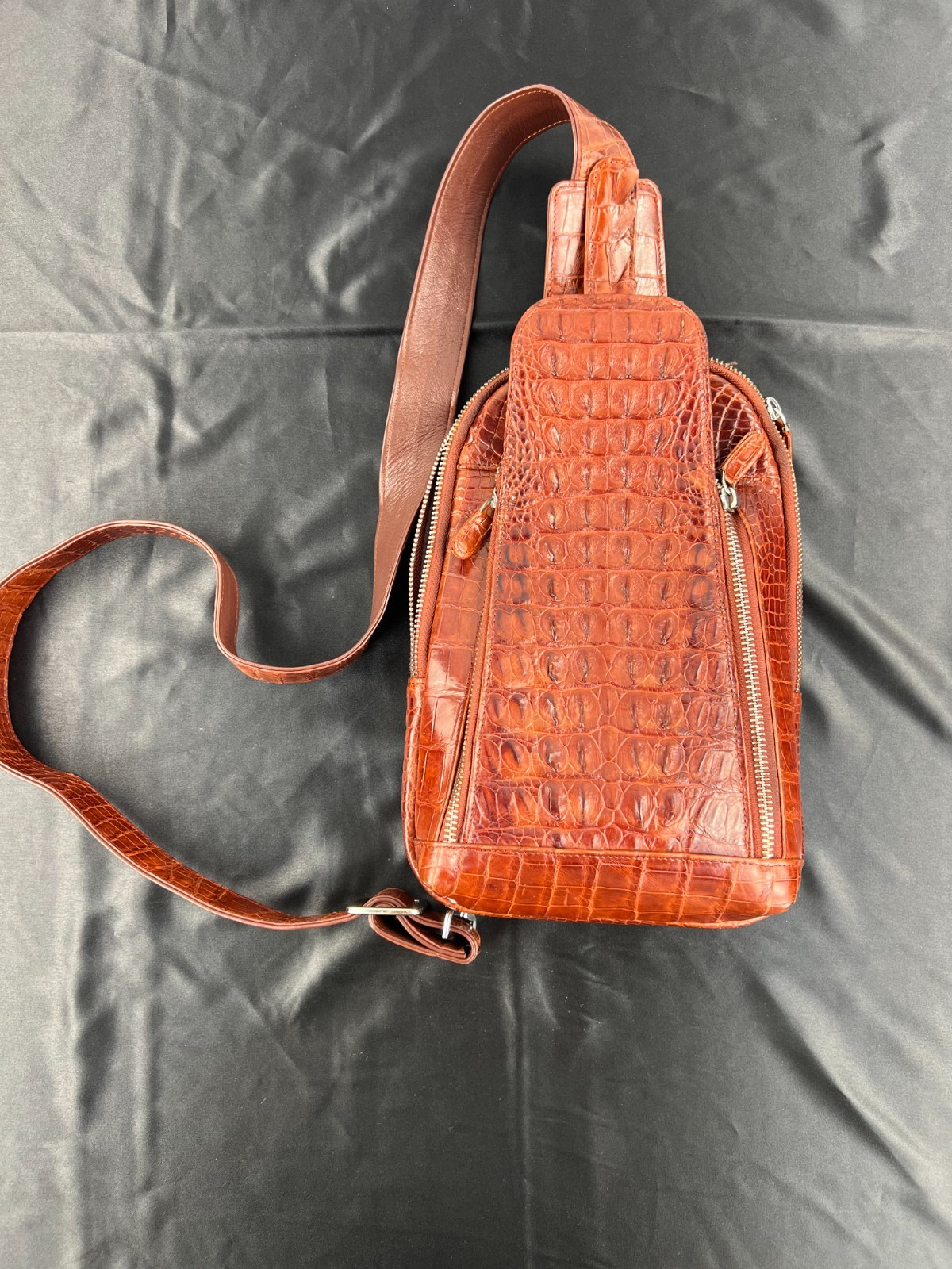 Anil Cru Leather - Genuine crocodile leather sling / crossbody bag