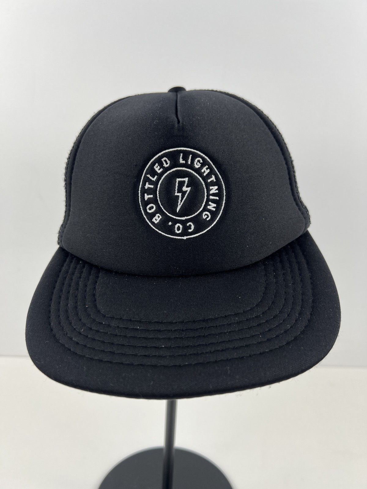 Bottled Lightning Co Black Mesh Trucker Cap One Size