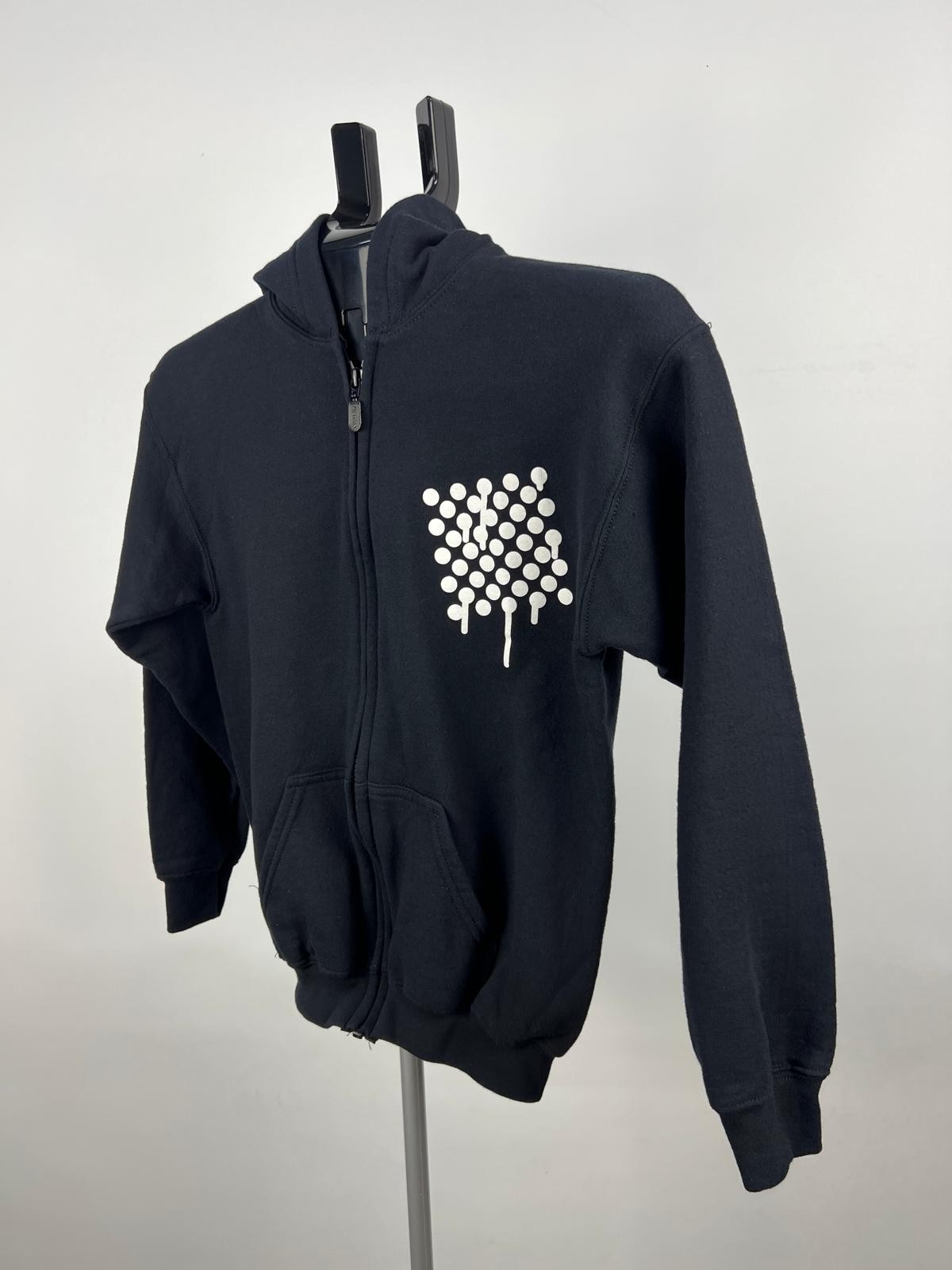 Gildan Heavy Blend Youth L Black Full Zip Hoodie Sable & Argent