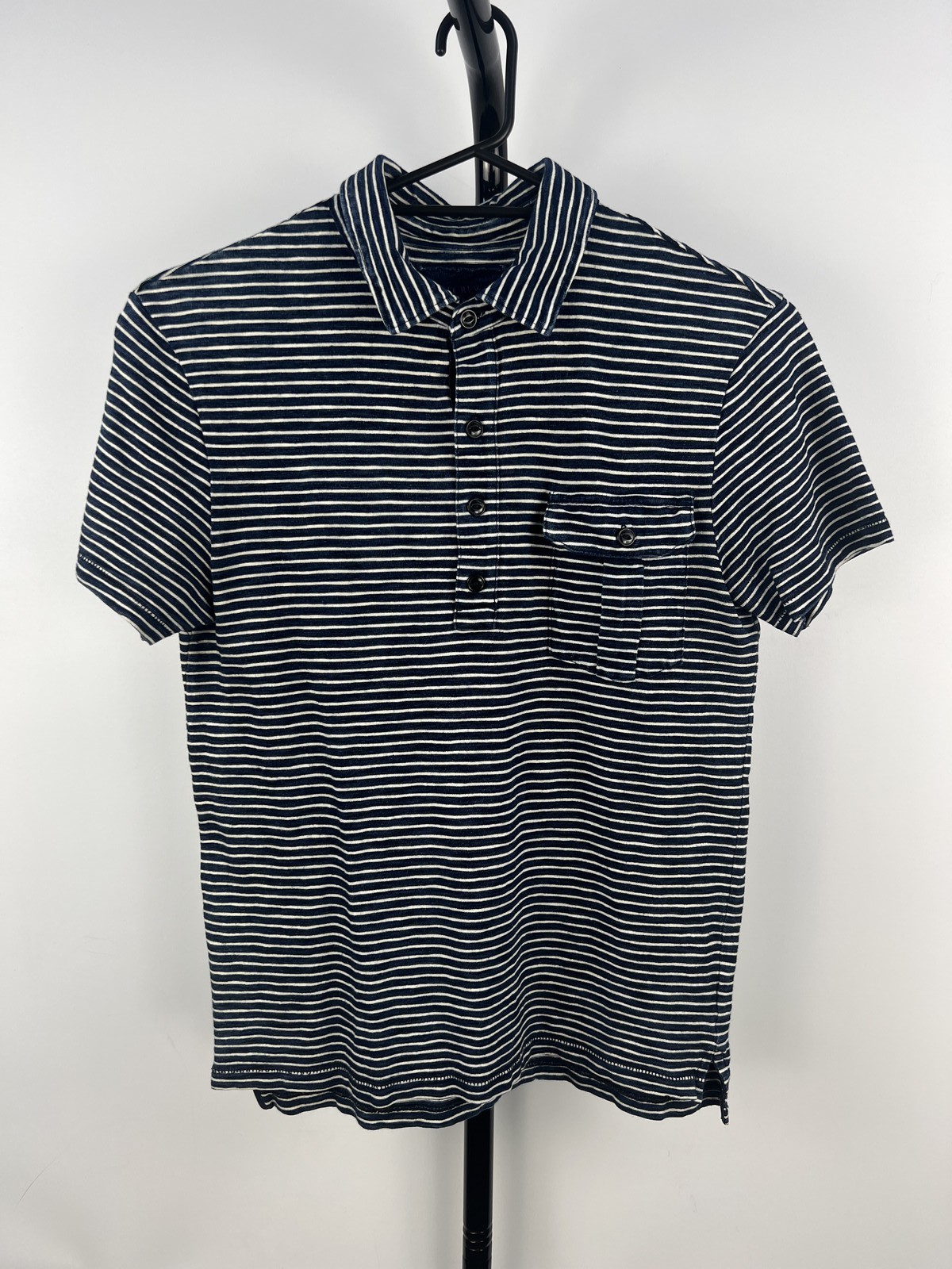 J.Crew Indigo Navy & White Striped Polo Shirt with Pocket XS