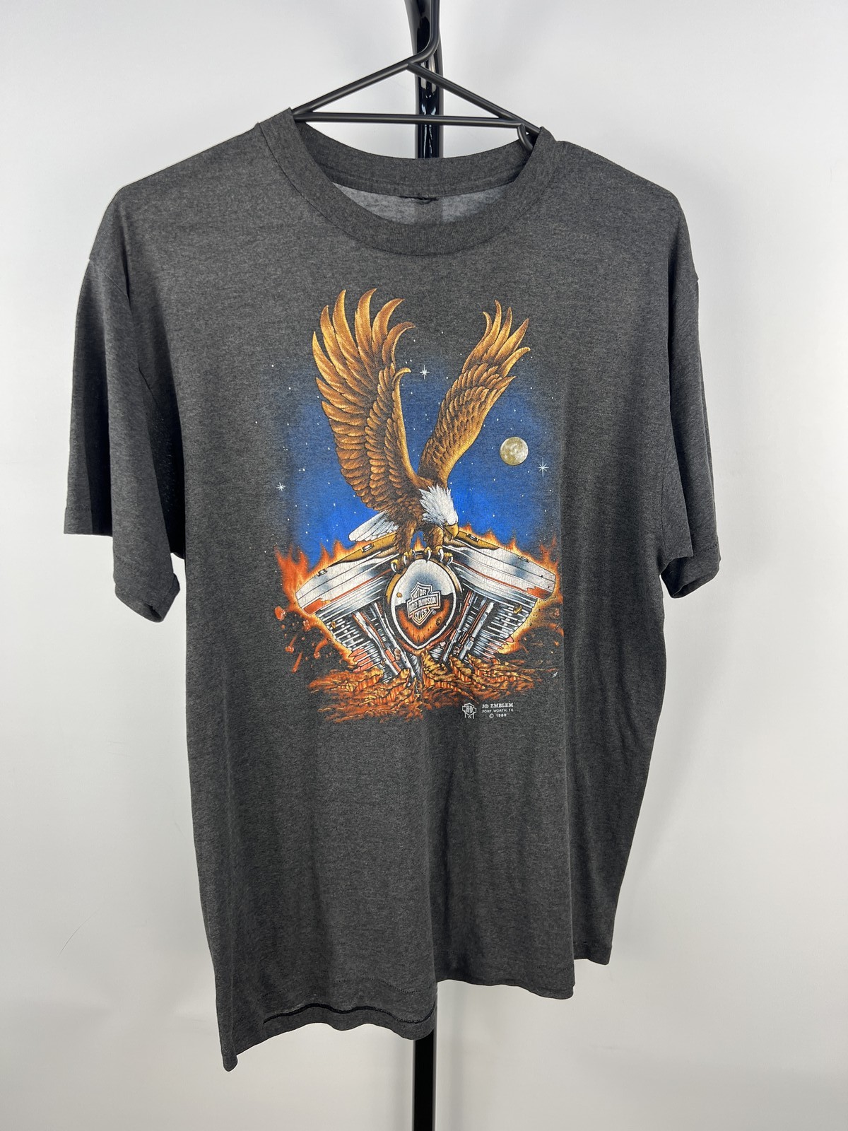 Vintage Harley-Davidson 3D Emblem Eagle Graphic T-Shirt XL