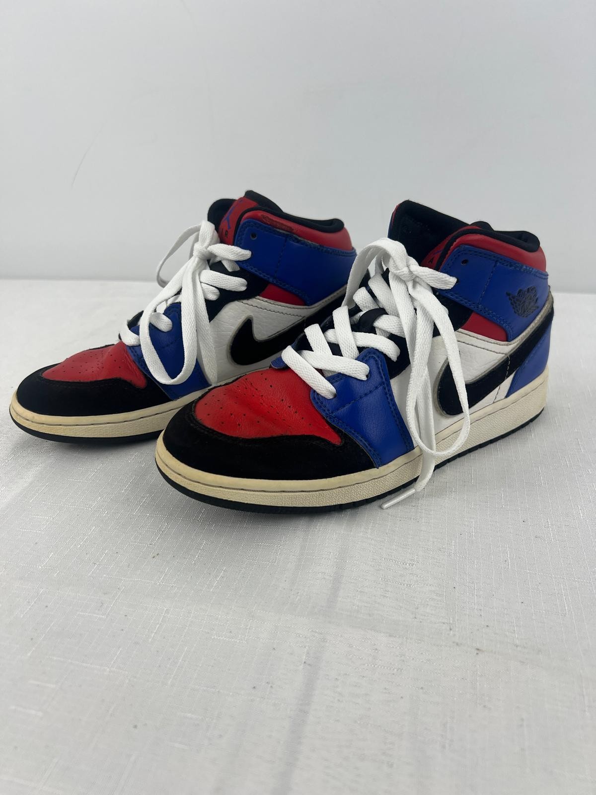 Nike Air Jordan 1 Mid 554725-124 5Y Blue Red Black White