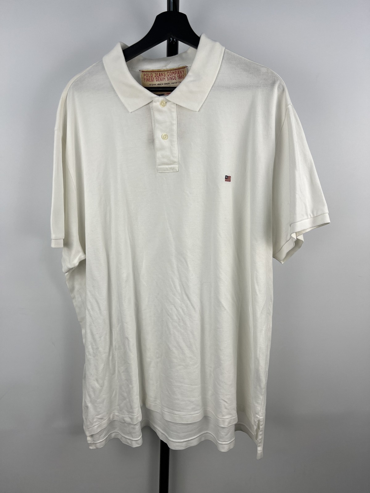 Polo Jeans Company Ralph Lauren White Pique Polo Shirt XXL