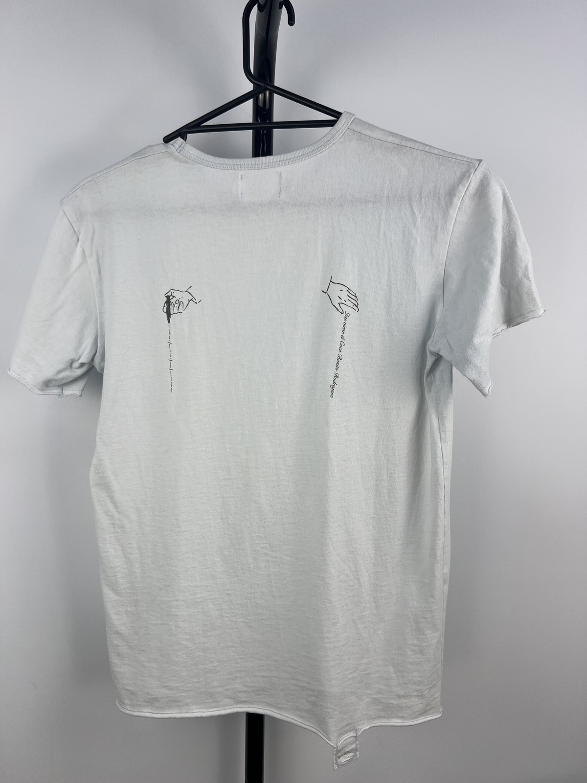 Jesus Rodriguez White Graphic Crew Neck T-Shirt 100% Cotton