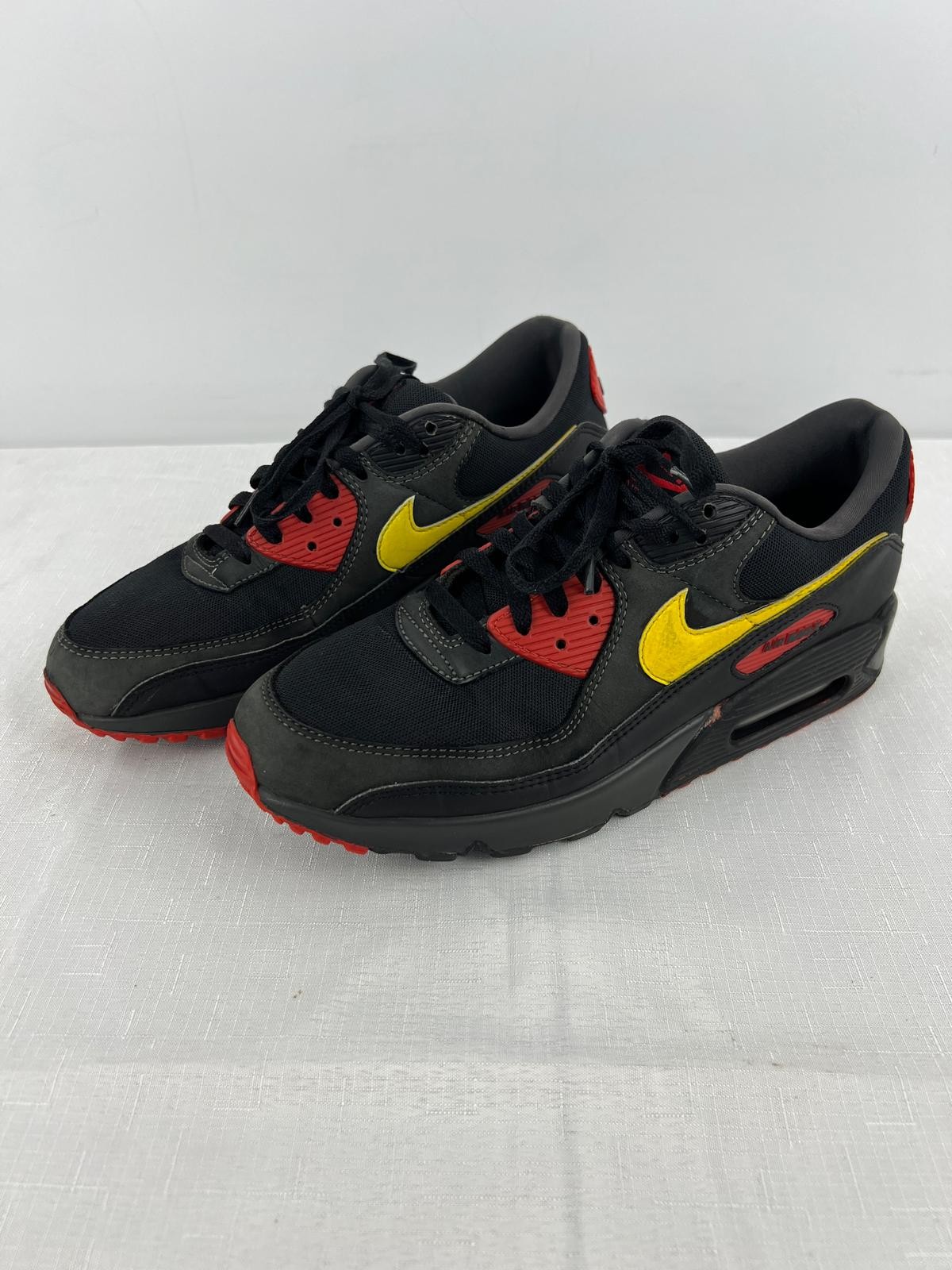 Nike Air Max 90 FB9658-001 Black Red Yellow US 10.5 Trainers