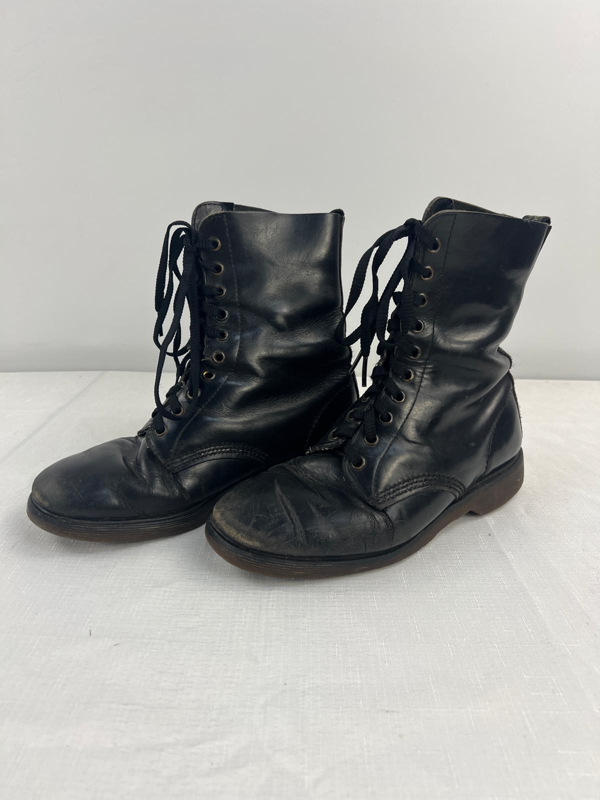Dr. Martens Vintage “Made in England” 8-Eye Leather Combat Boots – Black