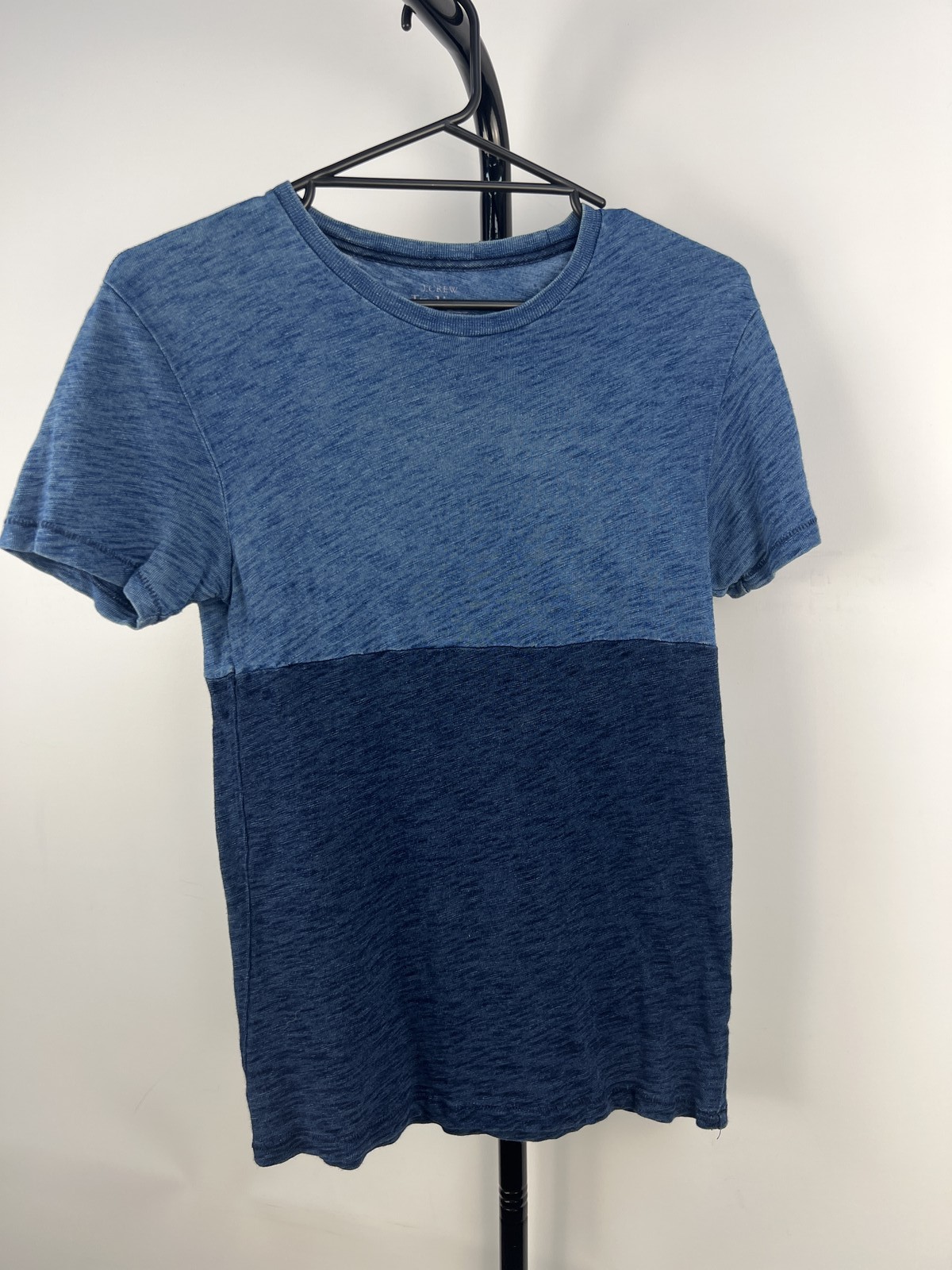 J.CREW Indigo XS Two-Tone Blue Short Sleeve T-Shirt 100% Cotton