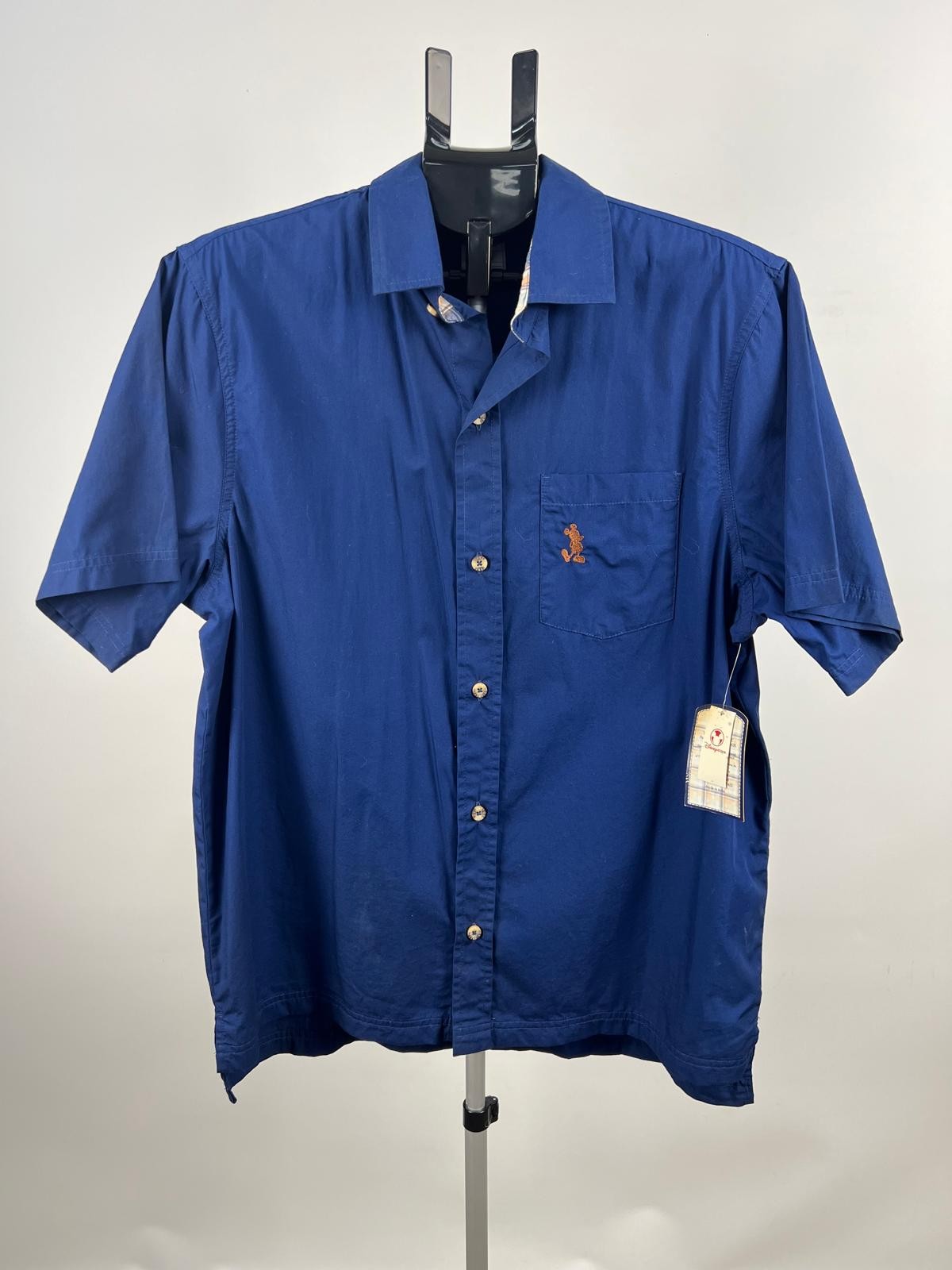 Disney Store Mickey Summertime Fun Blue Shirt Mens M Short Sleeve
