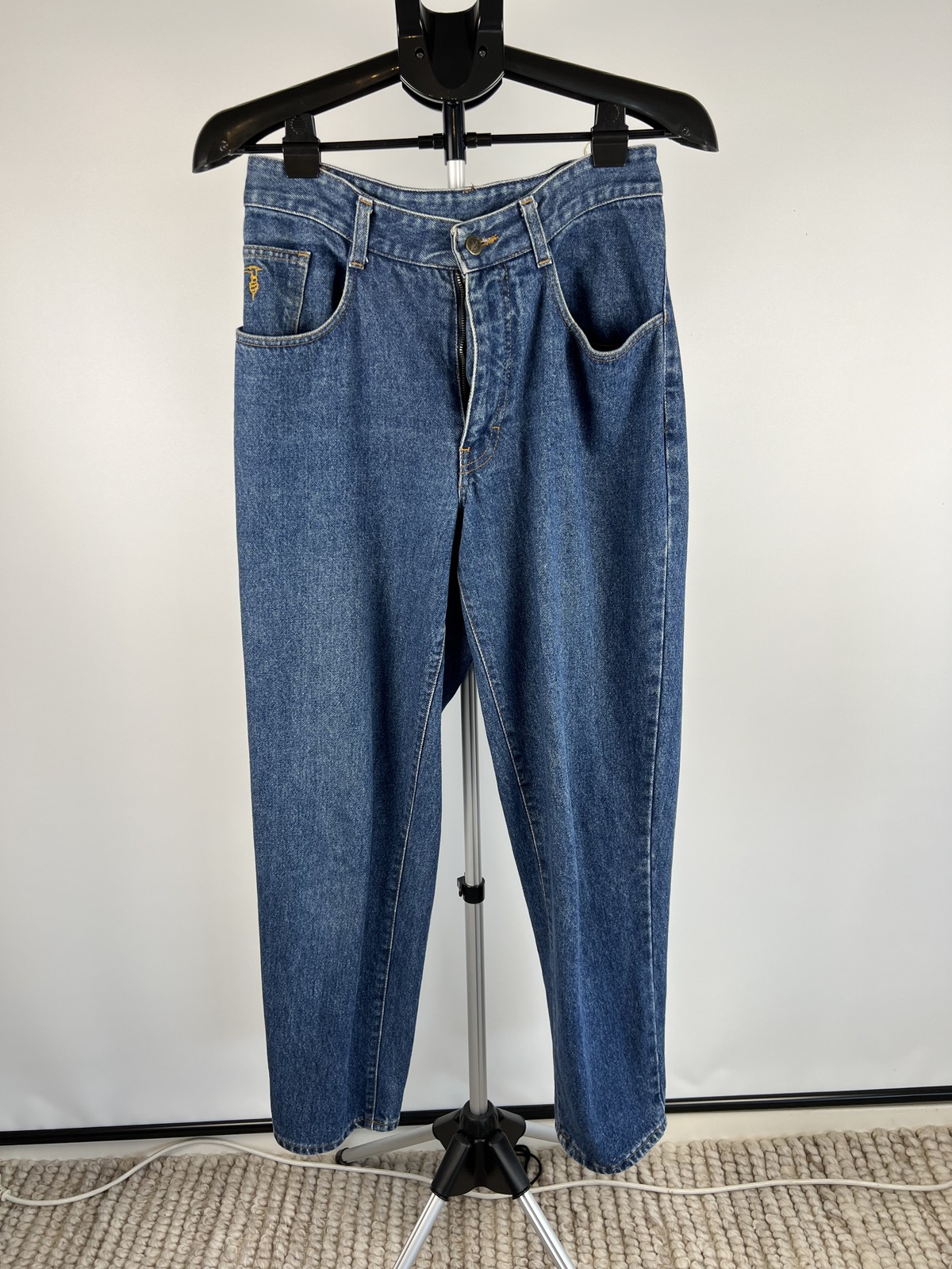 Trussardi Jeans blue high waist tapered denim jeans 34 48