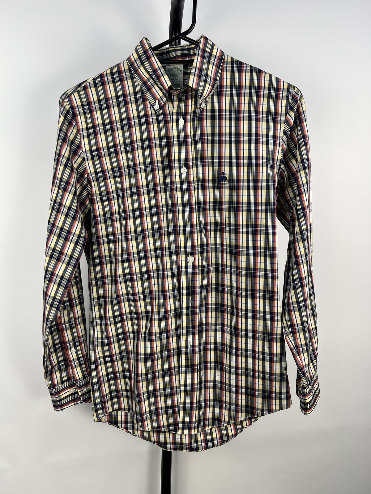 Brooks Brothers Milano Original Polo Shirt Plaid Button Down Size S