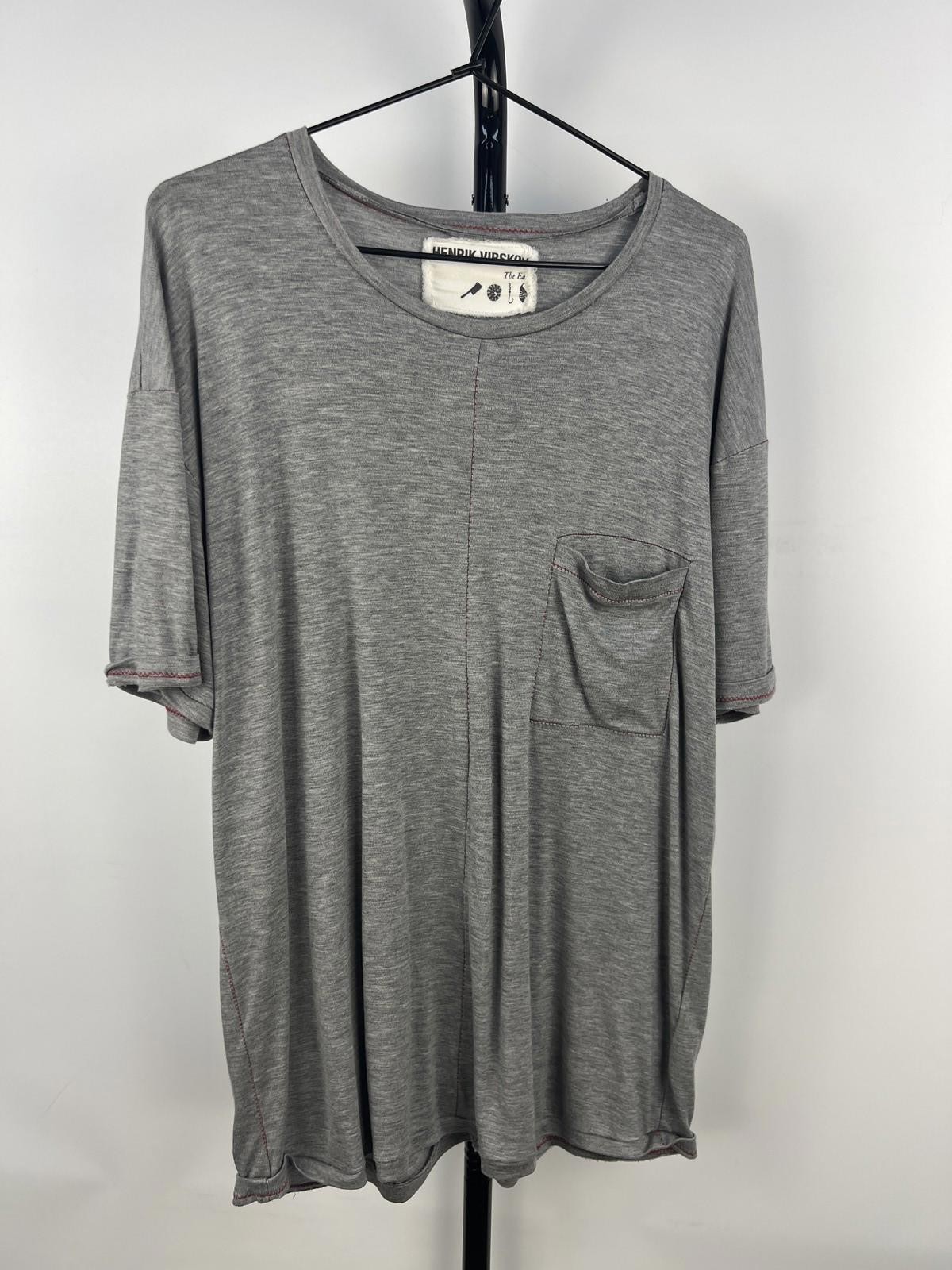Henrik Vibskov Grey Pocket T-Shirt 100% Tencel Size S