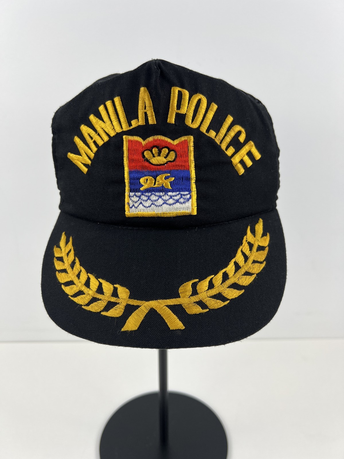 Manila Police Black Trucker Hat Embroidered Snapback Cap