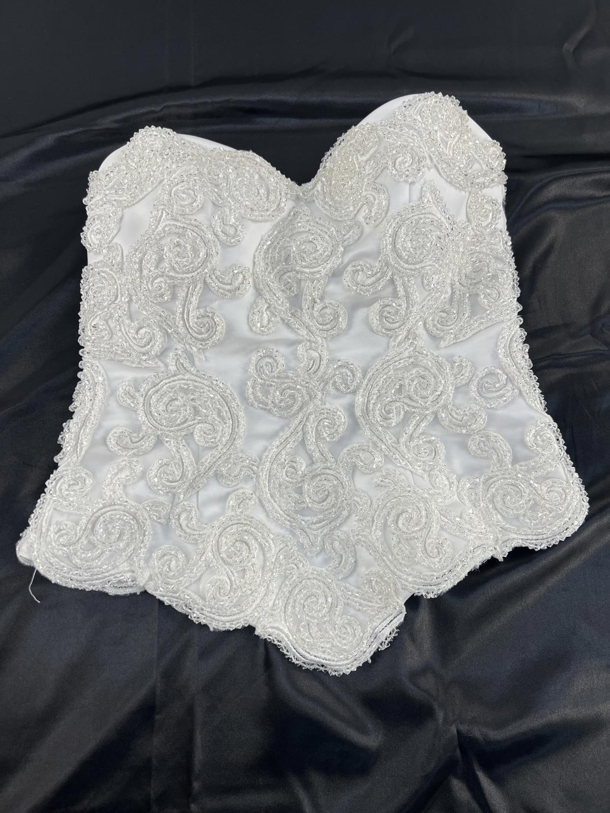Elegant White Beaded Corset Top Bridal