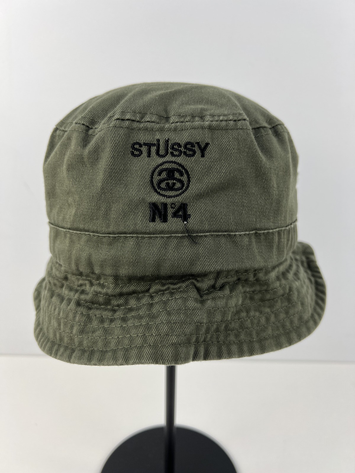 Stussy N°4 Olive Green 100% Cotton Bucket Hat