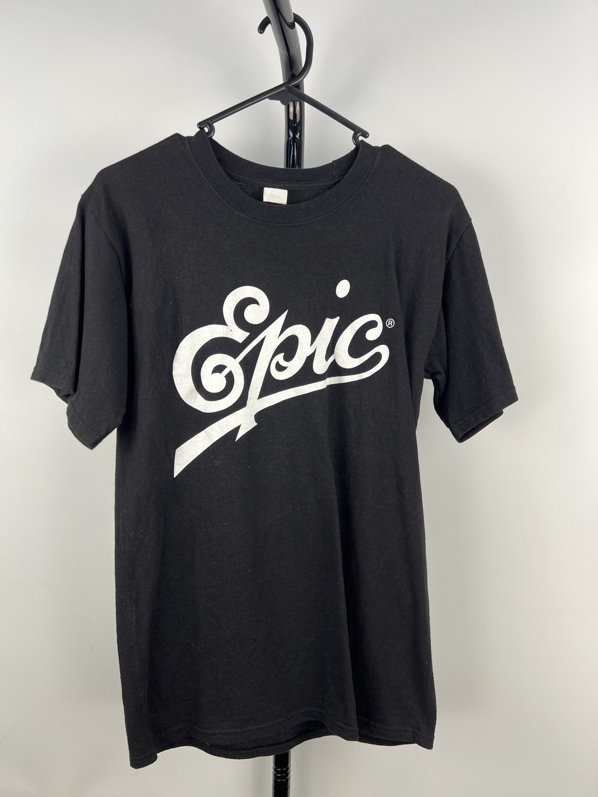Hanes Epic Graphic T-Shirt Black Crew Neck Short Sleeve Size S