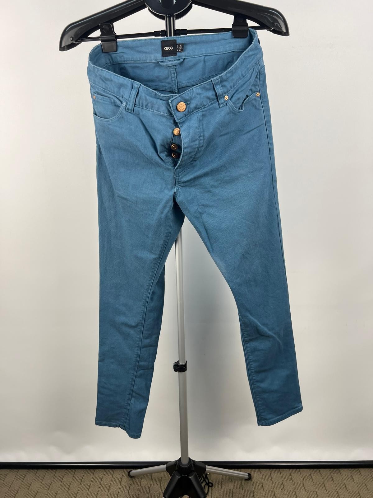 ASOS Men’s Skinny Jeans Blue W30 L30 Button Fly