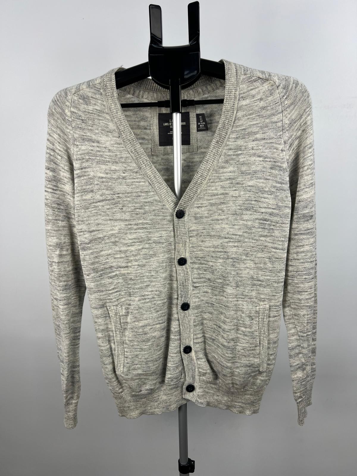 H&M L.O.G.G. Men's 100% Cotton Cardigan Sweater Gray Heather Size S