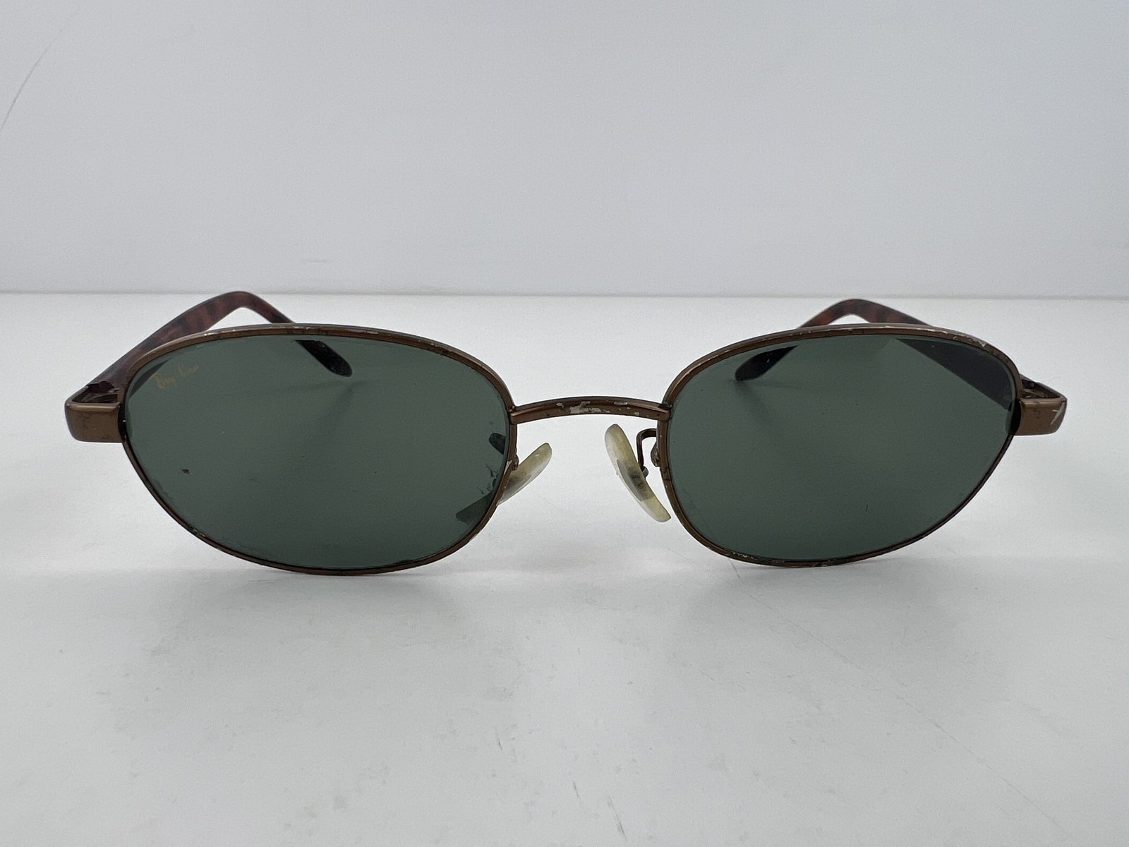 Vintage B&L Ray-Ban Tortoise Oval Metal Frame Green Lens Sunglasses