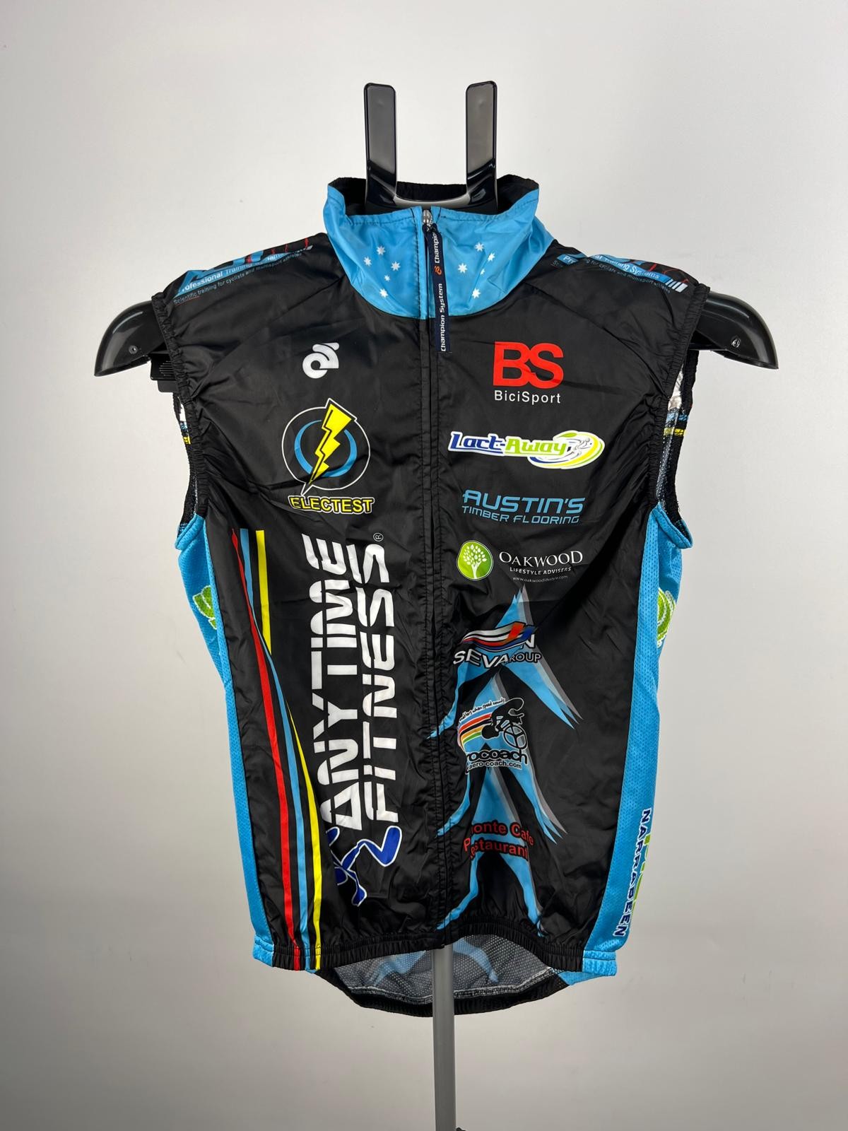 Champion System BiciSport Cycling Wind Vest Gilet XS Black/Blue