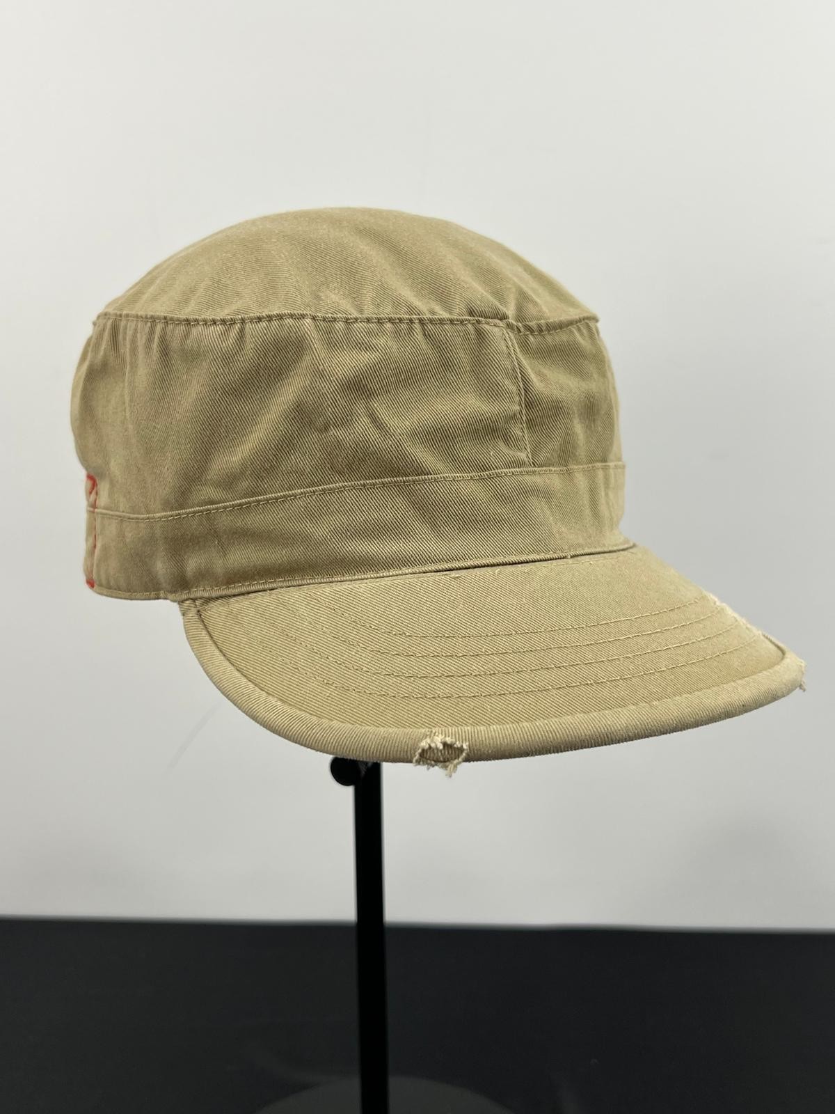Khaki Odyssey Cadet Army Style Cap Distressed Brim