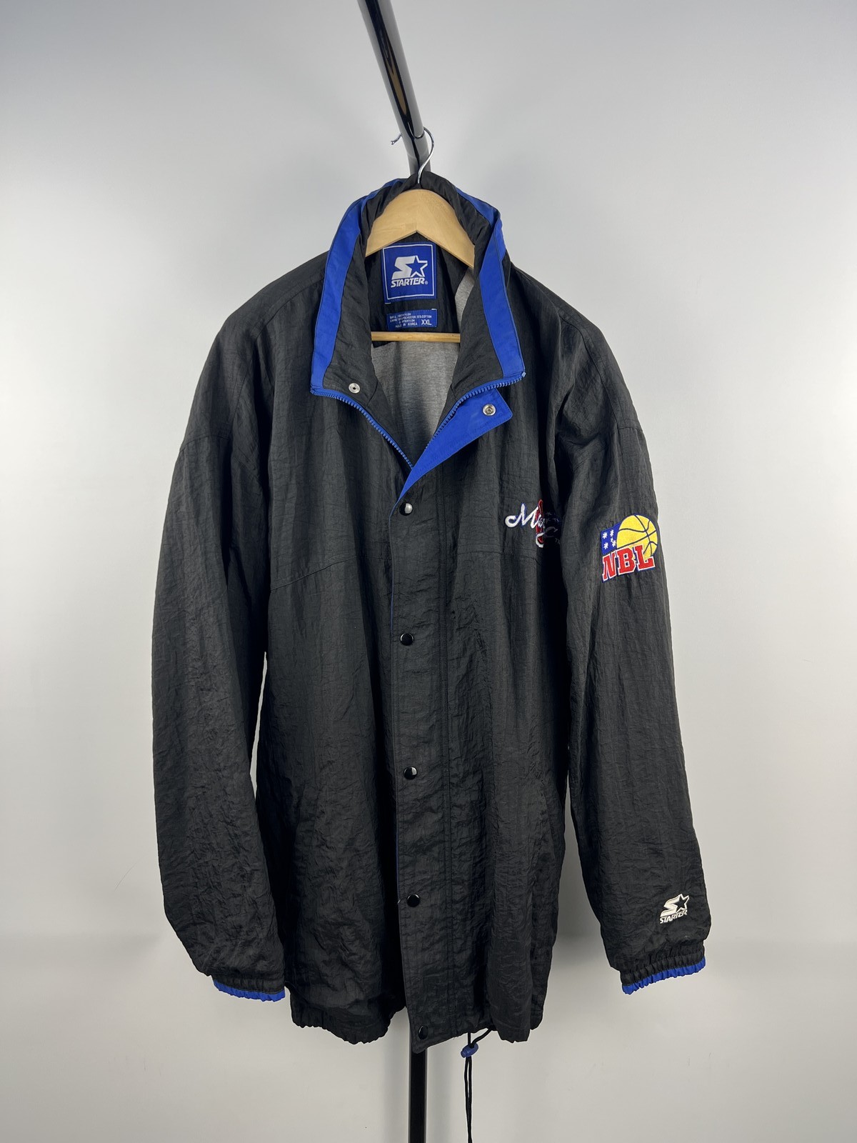 Starter NBL Magic Jacket Black Blue Vintage Style XXL