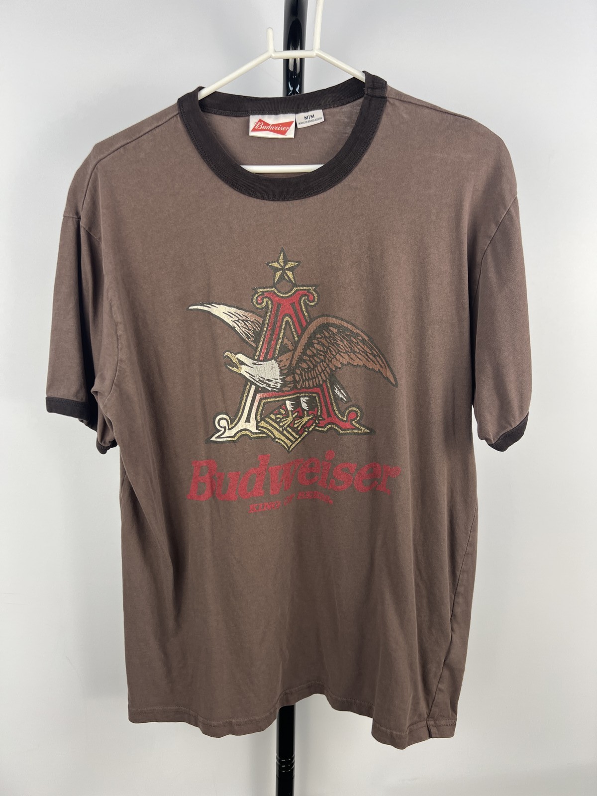 Budweiser Eagle Logo Graphic T-Shirt Brown Size M