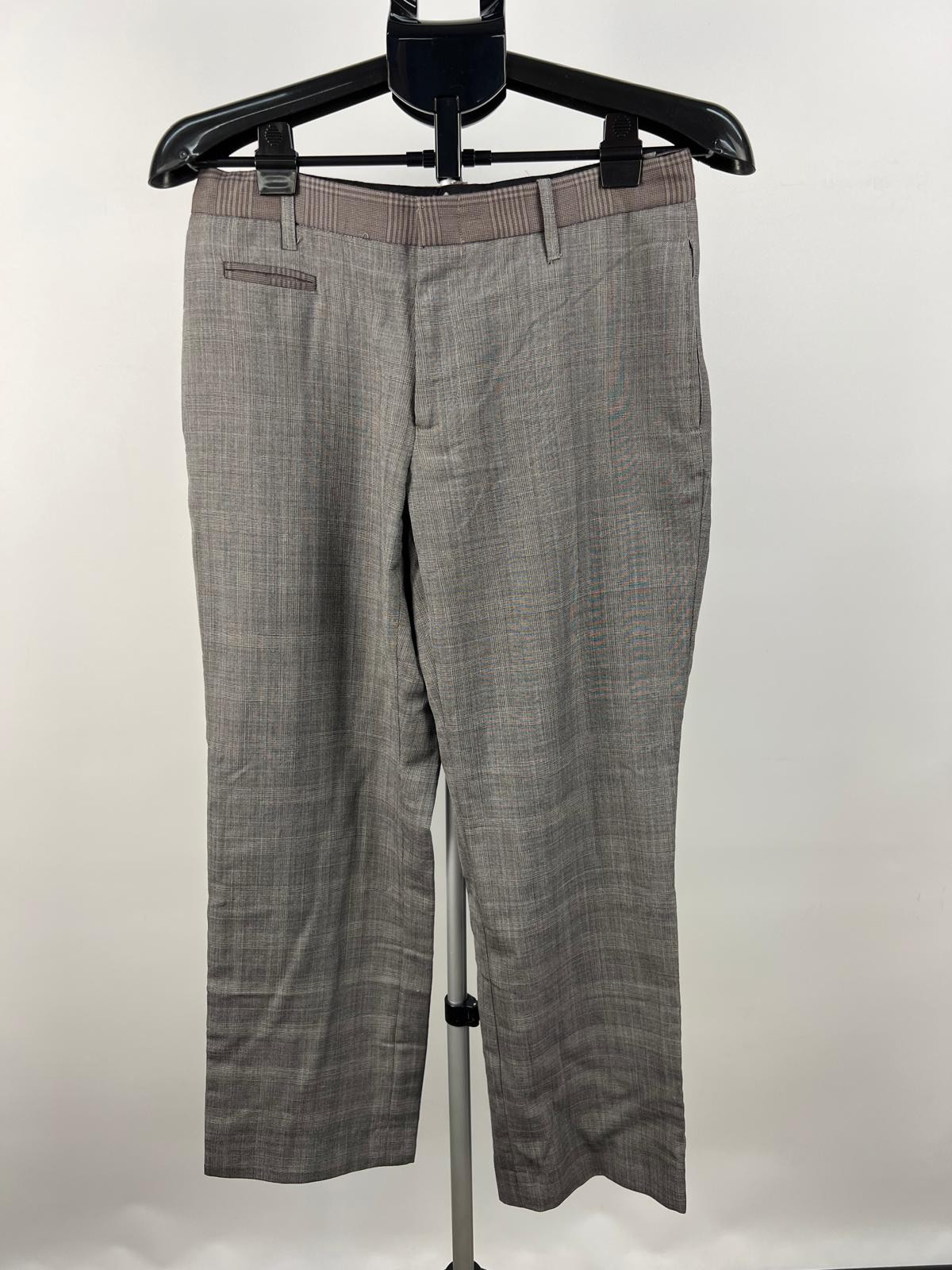 Parc Diamond Men's Wool Blend Plaid Dress Pants Gray Size 30