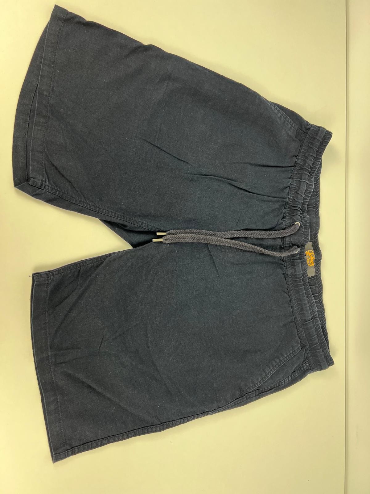 Johnny Bigg Navy Linen Cotton Drawstring Shorts Size 40