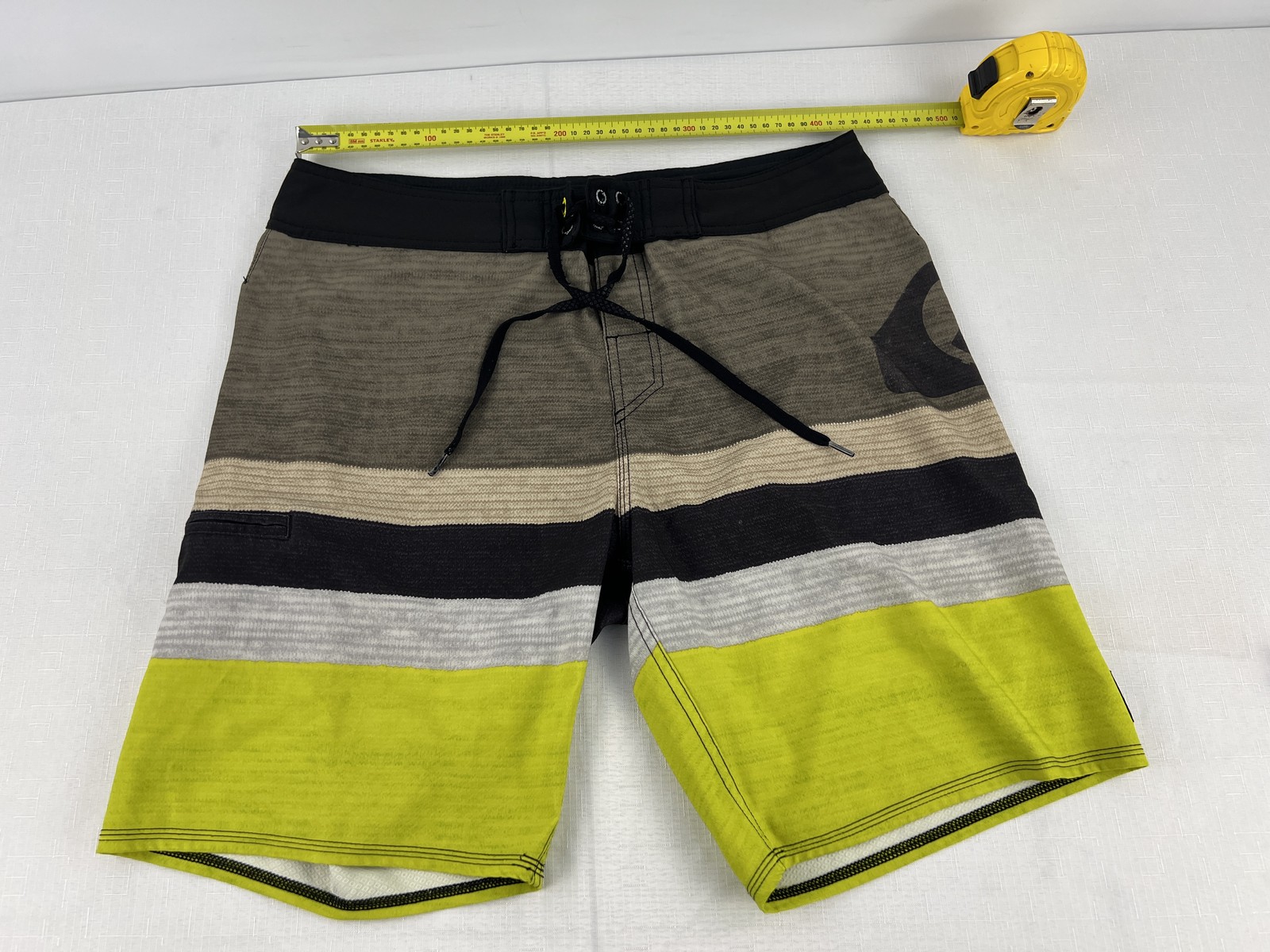 Quiksilver Stripe Boardshorts Surf Swim Shorts Grey Lime