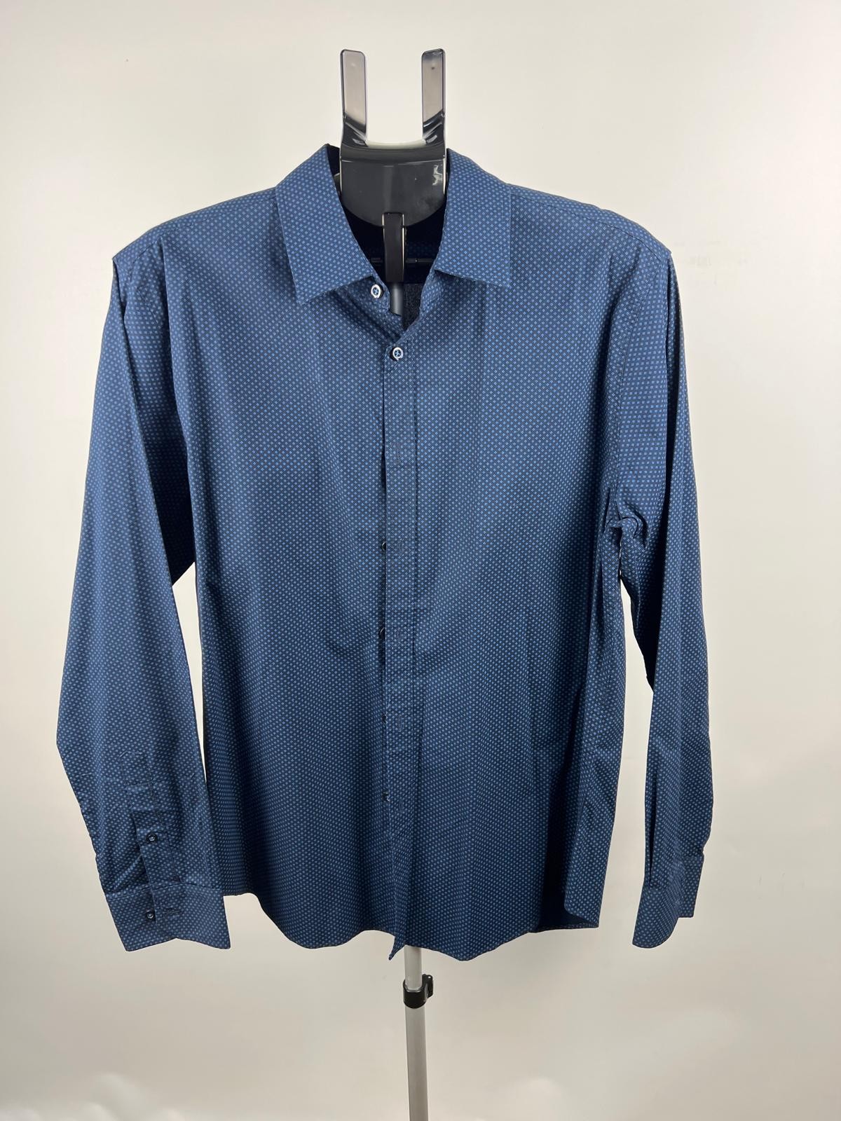 Beverly Hills Polo Club Stretch Blue Patterned Shirt XL