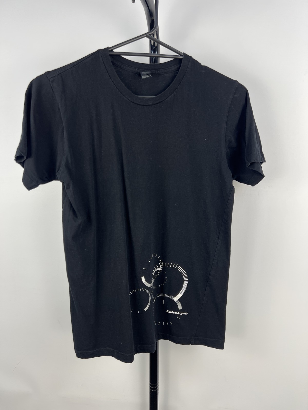 AS Colour Staple Tee Black Graphic Print T-Shirt Size S