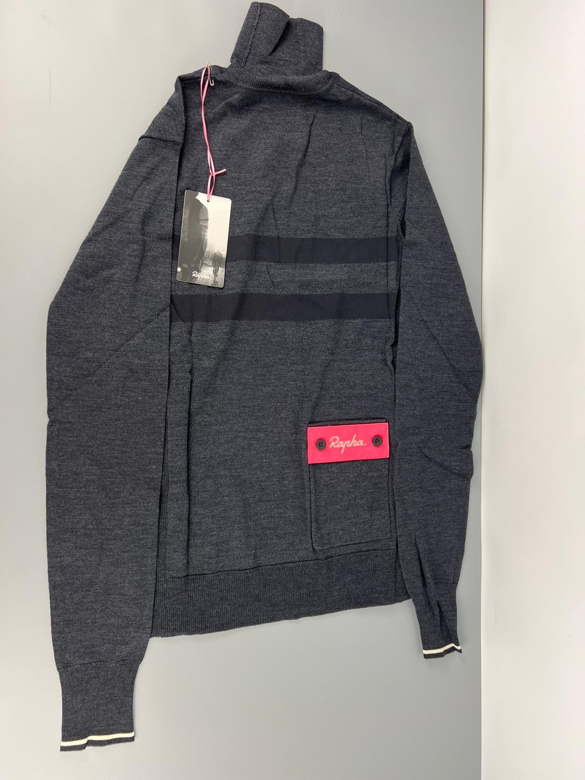Rapha Roll Neck Sweater – Charcoal – X-Small – 100% Merino Wool – NWT