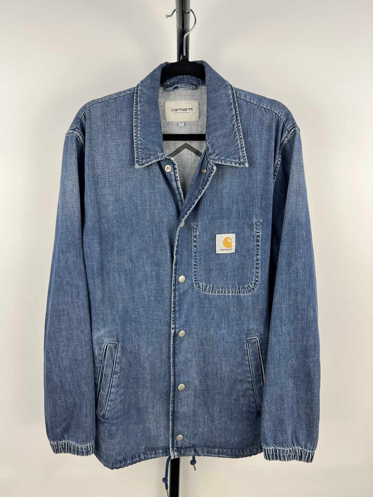 Carhartt WIP Denim Coach Jacket Blue 100% Cotton Size M