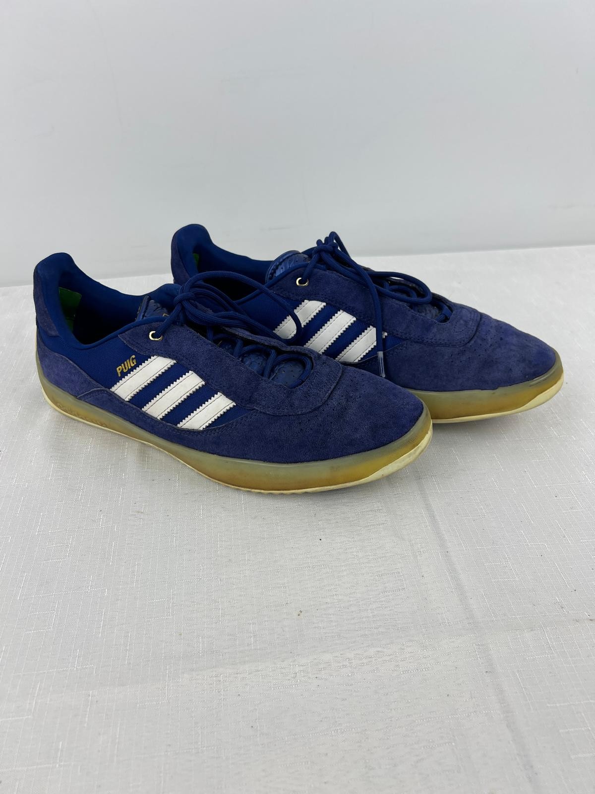 Adidas blue suede indoor trainers UK 10.5