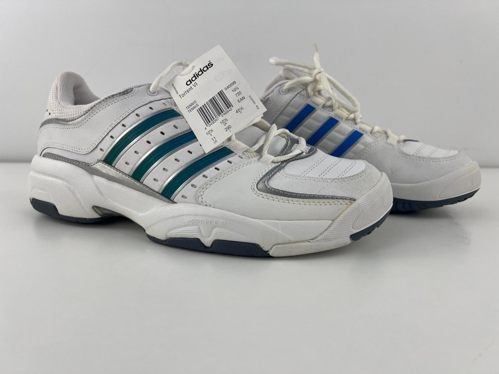 Adidas Torrent VI Retro Tennis Shoes US11 UK10.5 White Blue New w/ Box