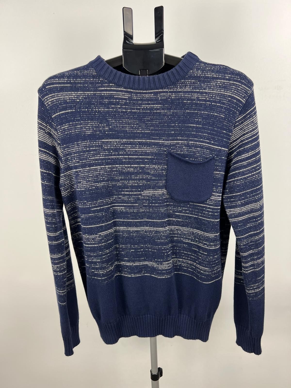Oliver Spencer Men's Navy Striped 100% Cotton Jumper Sweater S
