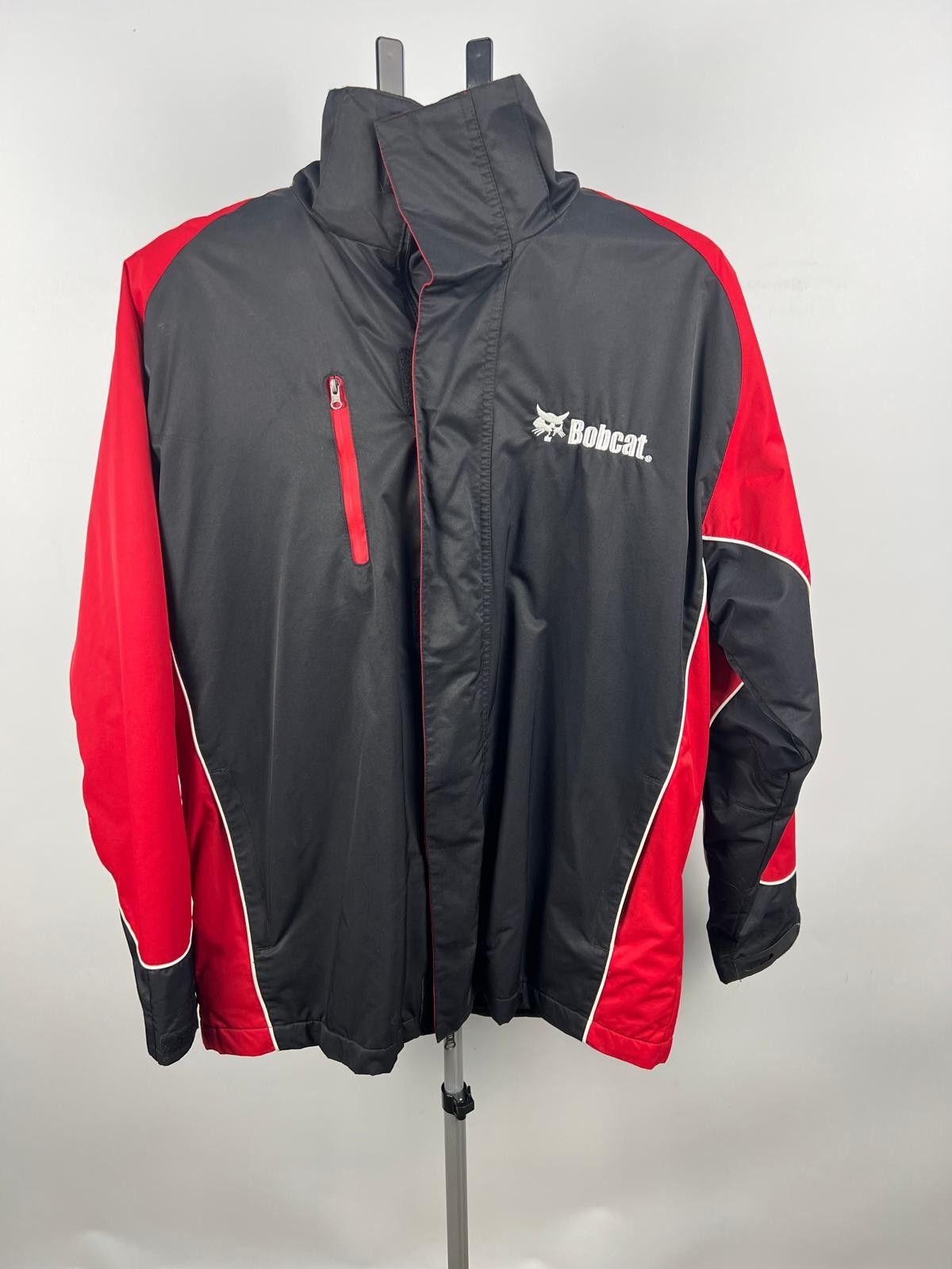 Biz Collection Bobcat Embroidered Hooded Jacket Black Red Unisex M