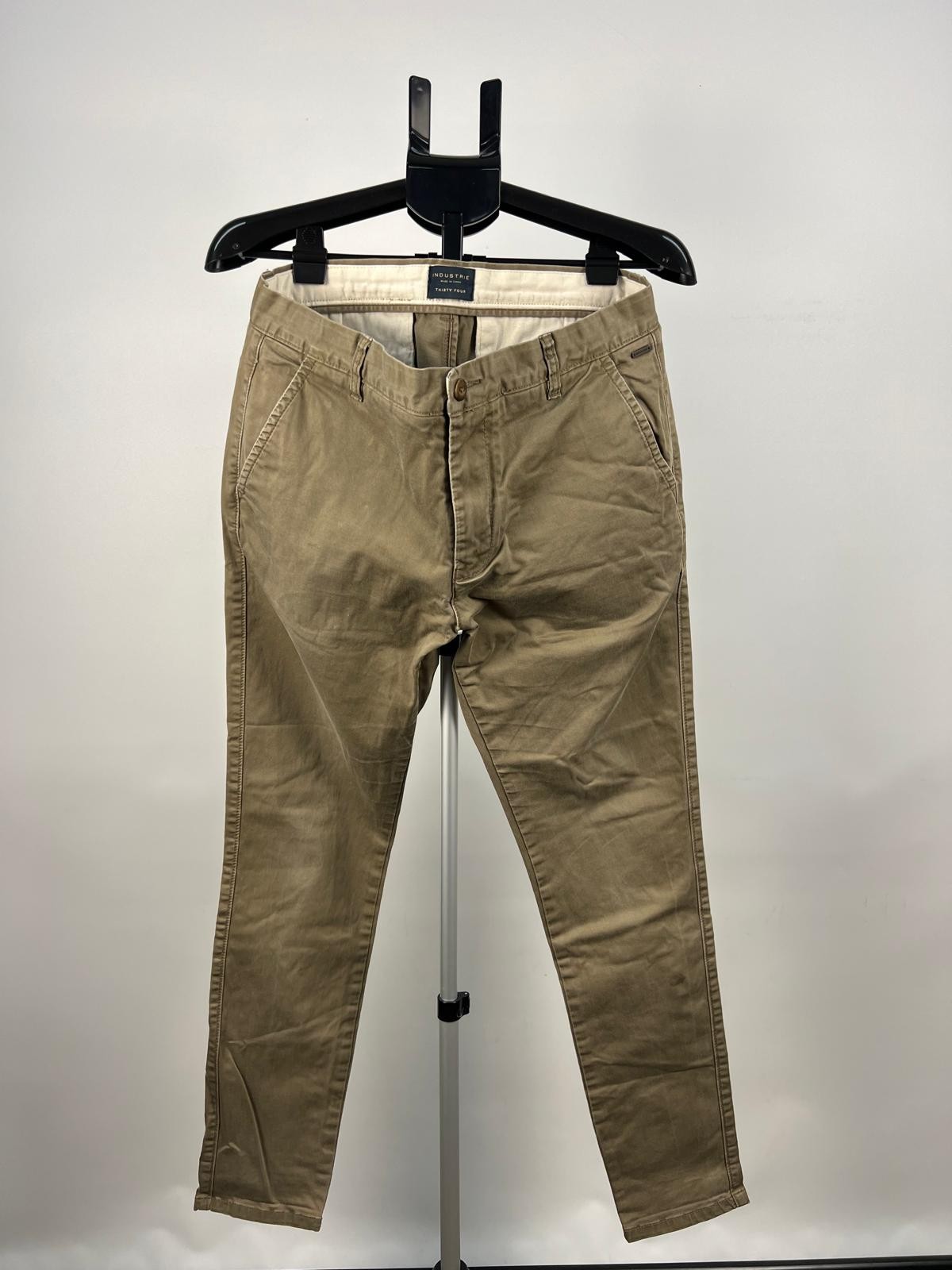 Industrie Beige Chino Pants Size 34 Slim Fit Cotton Elastane