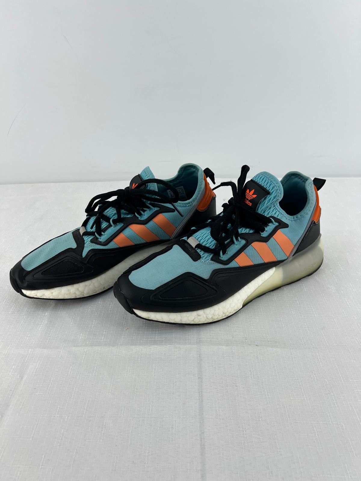 Adidas teal orange black trainers US 10.5