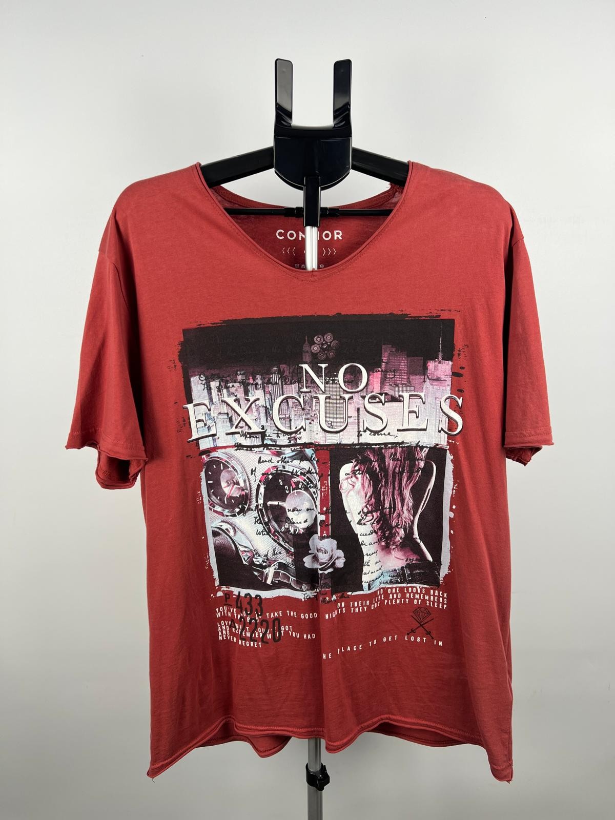Connor Red "No Excuses" Graphic T-Shirt 100% Cotton XXL