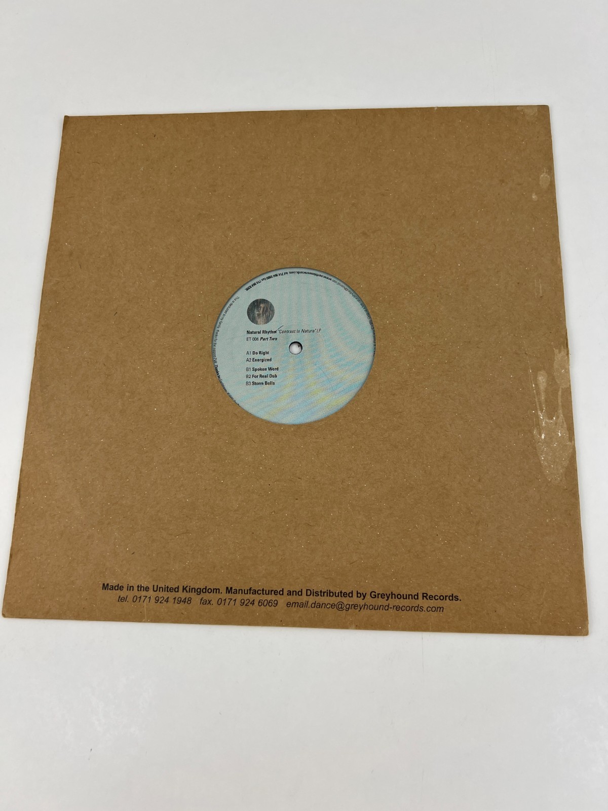 Natural Rhythm – Contrast In Nature LP (Part Two) – ET 006 – UK Pressing