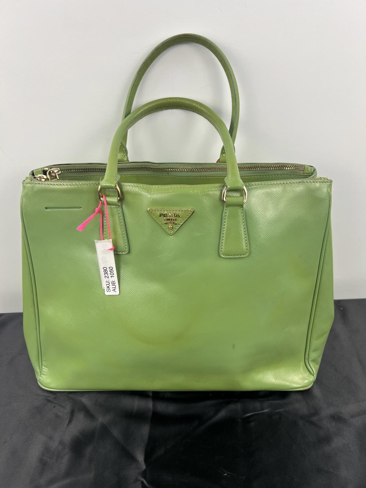 Prada Saffiano Lux Tote – Lime Green Leather Handbag